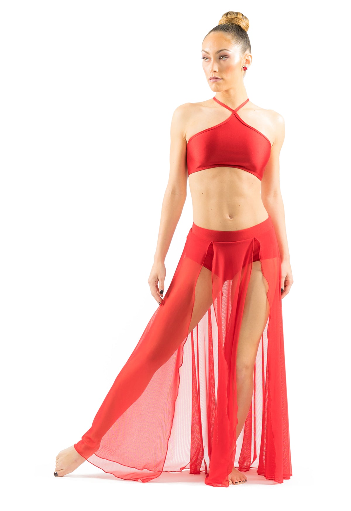 Double Slit Floor Length Skirt - Patrick J Design.com, dance wear, costum costumes, dance